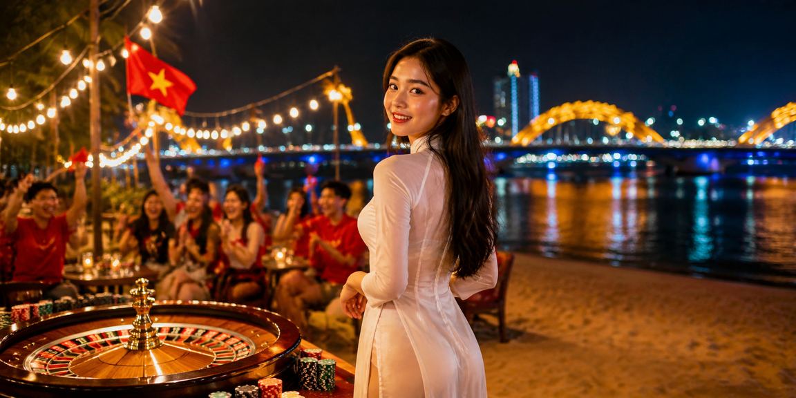 Quầy cá cược roulette trong trang phục áo dài tại Đà Nẵng
